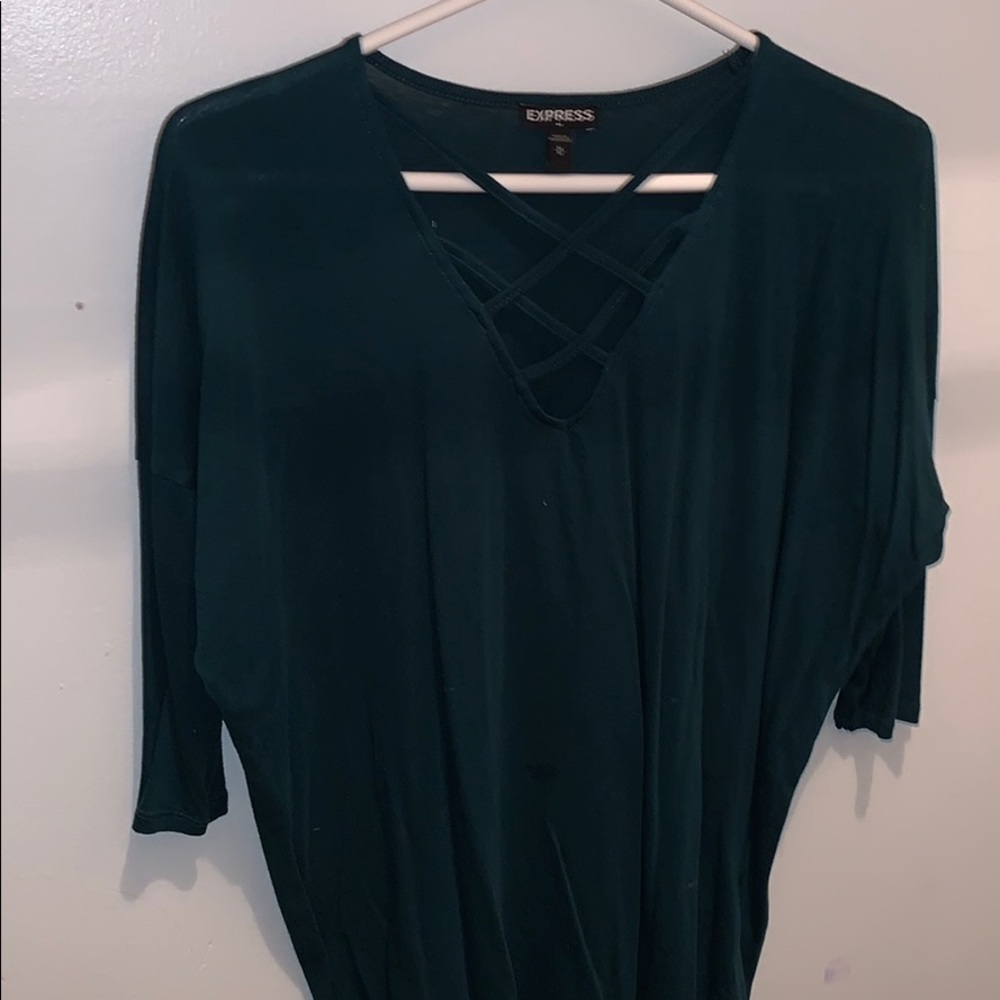 Blouse with crossover v-neck